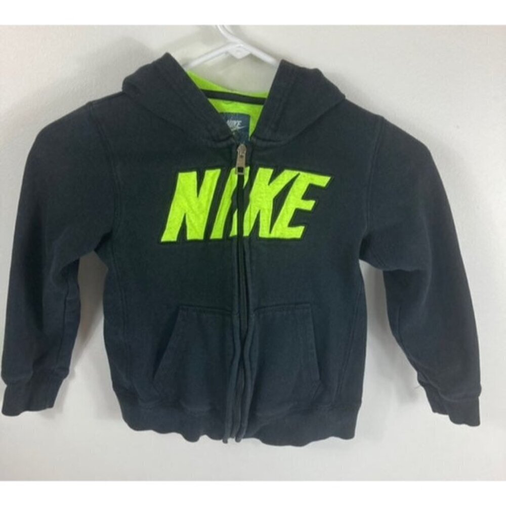 Boys Nike Zip‎ Hoodie Black Yellow 6